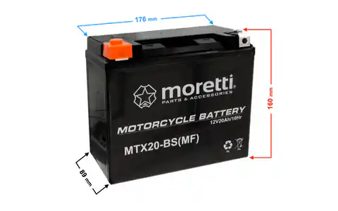 ⁨Akumulator Moretti AGM (Gel) MTX20-BS⁩ w sklepie Wasserman.eu