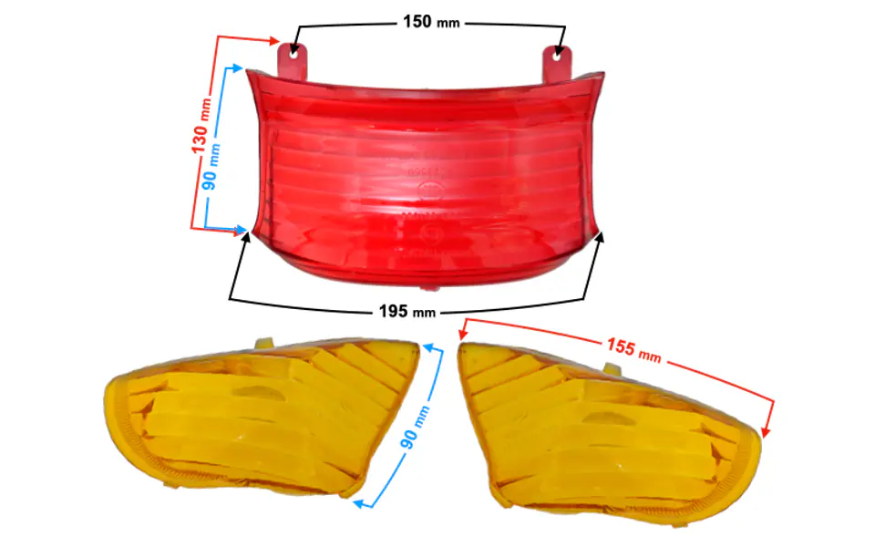 ⁨Klosz lampy tylne z kierunkowskazami do skutera 21 2 (pomarańczowe)⁩ w sklepie Wasserman.eu