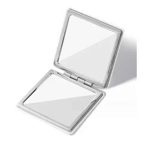 ⁨Lusterko kosmetyczne Białe eleganckie metalowe otwierane do torebki L12⁩ w sklepie Wasserman.eu