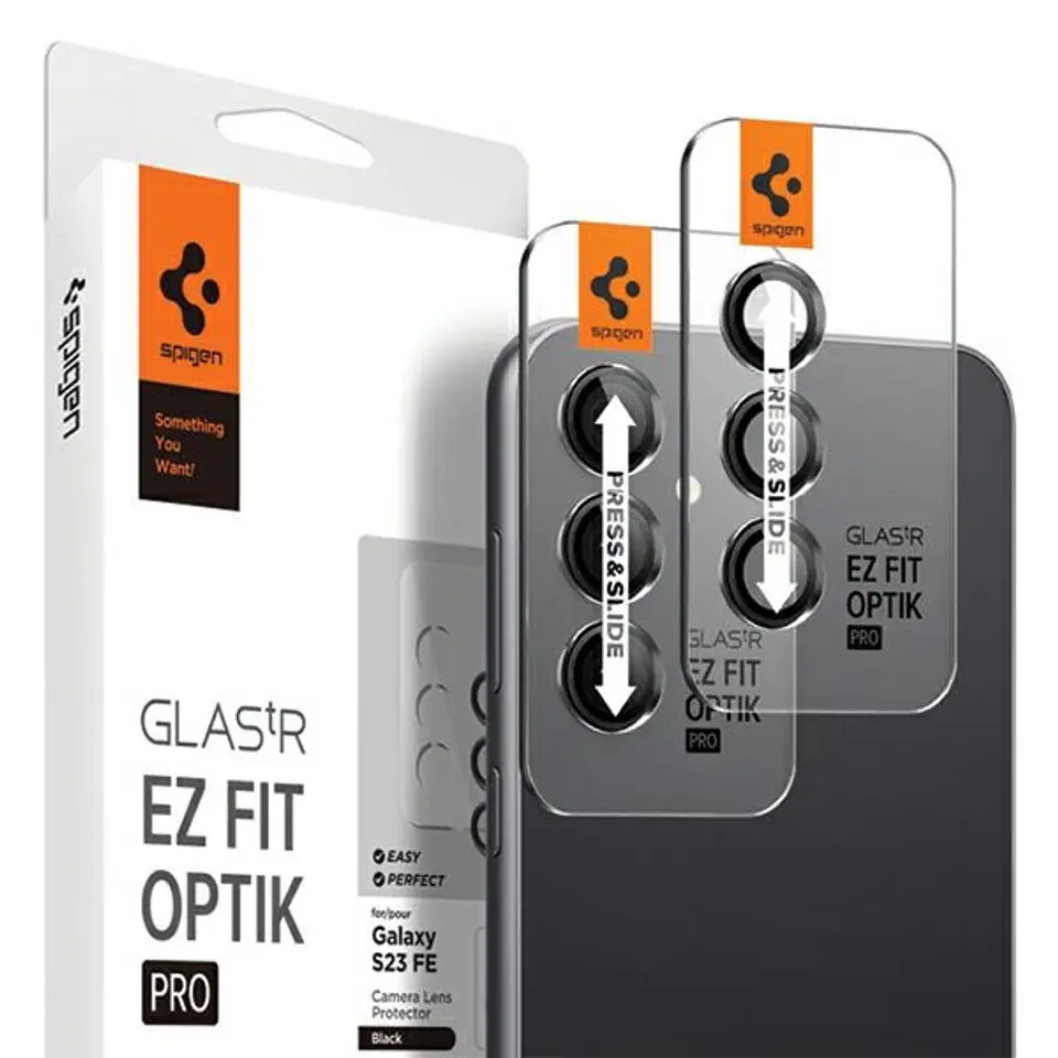 ⁨Spigen Optik.Tr Camera Sam S23 FE EZ FIT Lens 2szt./2pcs czarny/black AGL06987⁩ w sklepie Wasserman.eu