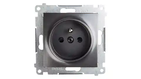 ⁨Simon 54 Single socket with/u 16A IP20 with track shutter anthracite DGZ1CZ.01/48⁩ at Wasserman.eu