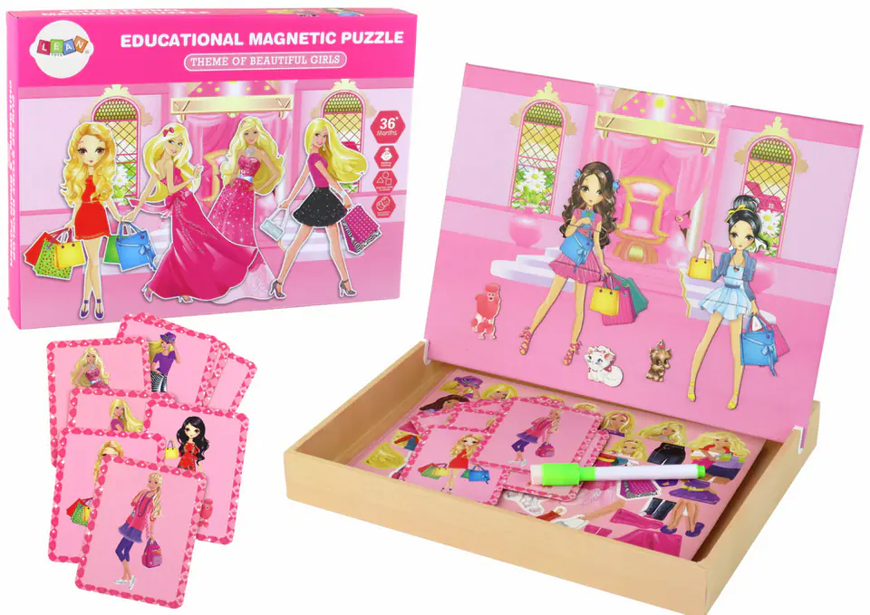 ⁨Zestaw Edukacyjnych Puzzli Magnetycznych Z Motywem Barbie⁩ w sklepie Wasserman.eu