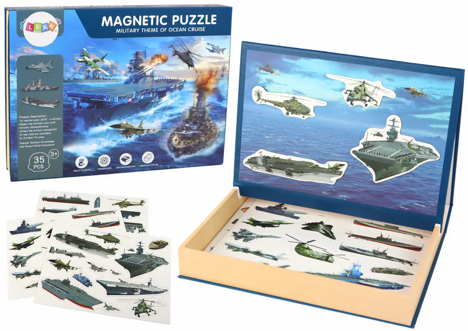 Zestaw Edukacyjnych Puzzli Magnetycznych Z Motywem Statków Militarnych w sklepie Wasserman.eu