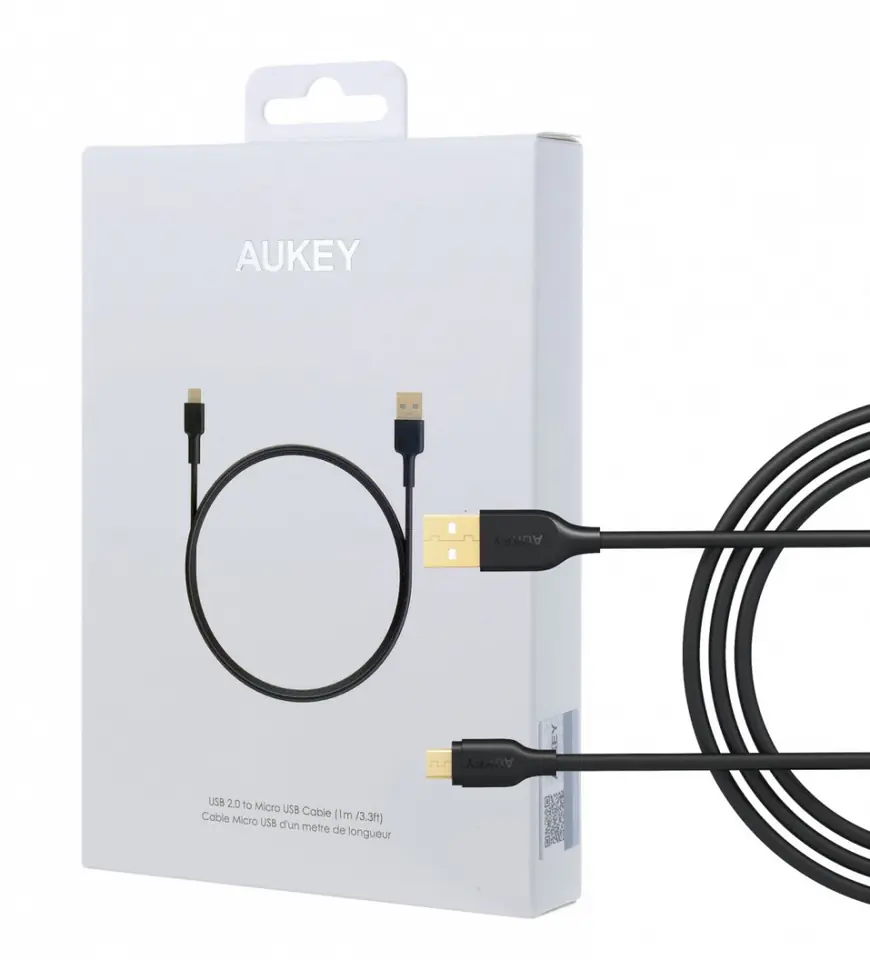 ⁨Kabel USB AUKEY microUSB typ B 1⁩ w sklepie Wasserman.eu