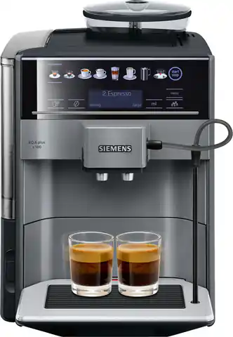 ⁨SIEMENS Coffee Machine TE651209RW Pump pressure 15 bar, Built-in milk frother, Fully automatic, 1500 W, Black/Stainless steel⁩ at Wasserman.eu