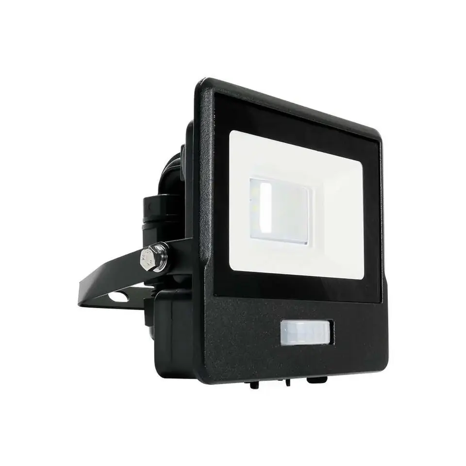 ⁨Projektor LED V-TAC 10W SAMSUNG CHIP Czujnik Ruchu Czarny Z MUFĄ VT-118S 3000K 735lm 5 Lat Gwarancji⁩ w sklepie Wasserman.eu