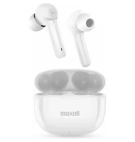 ⁨Maxell Dynamic+ wireless headphones with charging case Bluetooth white⁩ at Wasserman.eu