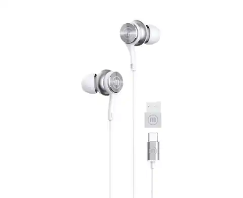 ⁨Maxell XC1 USB-C wired headphones with USB-A adapter white⁩ at Wasserman.eu