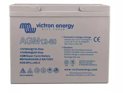 ⁨Akumulator ołowiowy Victron Energy Deep Cycle, AGM, 12 V, 60 Ah (BAT412550084)⁩ w sklepie Wasserman.eu