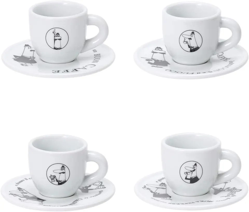 ⁨Set of 4 espresso cups BIALETTI CAROUSEL Porcelain 4x 50 ml White⁩ at Wasserman.eu