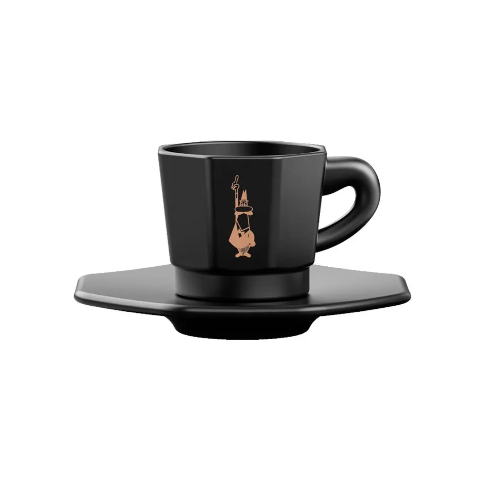 ⁨Bialetti zestaw 4 czarnych filiżanek ze spodkami⁩ w sklepie Wasserman.eu