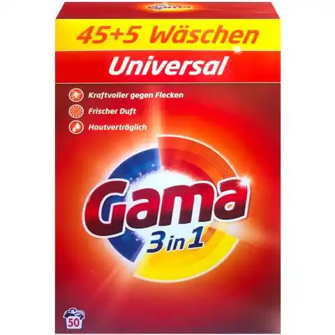 ⁨Gama Uniwersalny Proszek do Prania 45+5 prań DE⁩ w sklepie Wasserman.eu