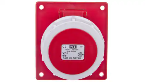 ⁨Panel mount socket oblique 16A 4P 400V red IP67 POWER TWIST 4142-6⁩ at Wasserman.eu