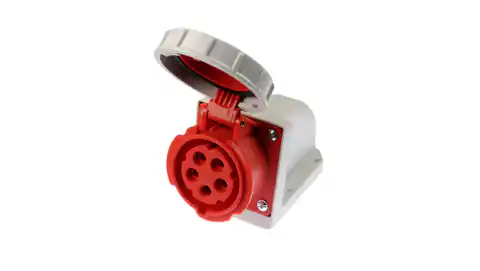 ⁨Fixed socket 16A 5P 400V red IP67 /without gland/ 1152-6⁩ at Wasserman.eu