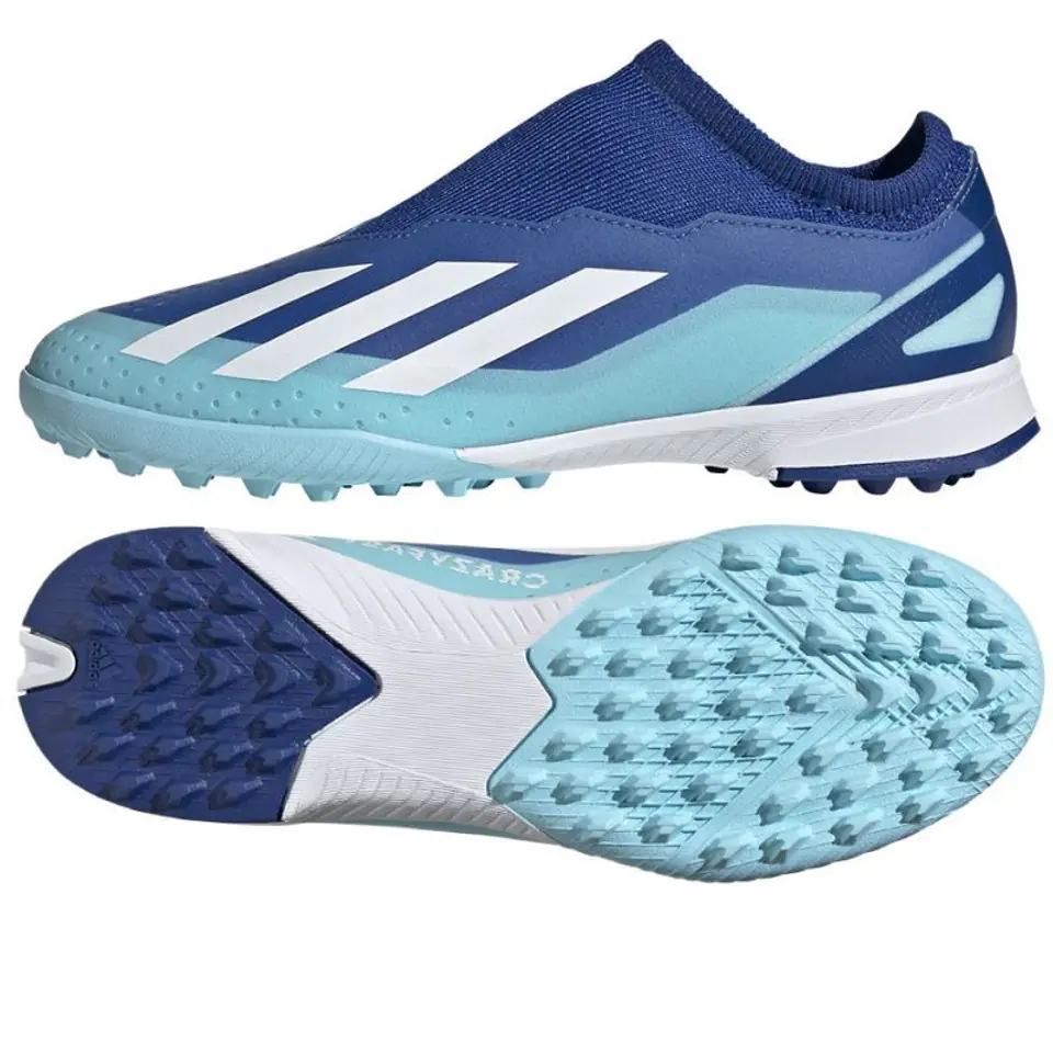 ⁨Buty piłkarskie adidas X Crazyfast.3 LL TF Jr (kolor Niebieski, rozmiar 37 1/3)⁩ w sklepie Wasserman.eu