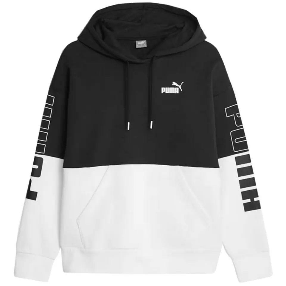 ⁨Bluza Puma Power Colorblock Hoodie FL W 676023 (kolor Biały. Czarny, rozmiar L)⁩ w sklepie Wasserman.eu