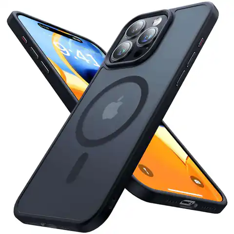 ⁨Etui do iPhone 15 Pro Max MagSafe Matt Case Cover matowe obudowa Alogy Ring pancerne na telefon Czarne⁩ w sklepie Wasserman.eu