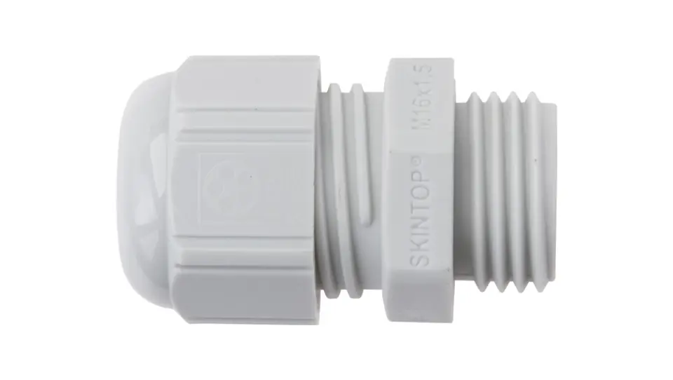 ⁨Polyamide cable gland M16 IP68 SKINTOP ST-M 16x1,5 light gray 53111410⁩ at Wasserman.eu