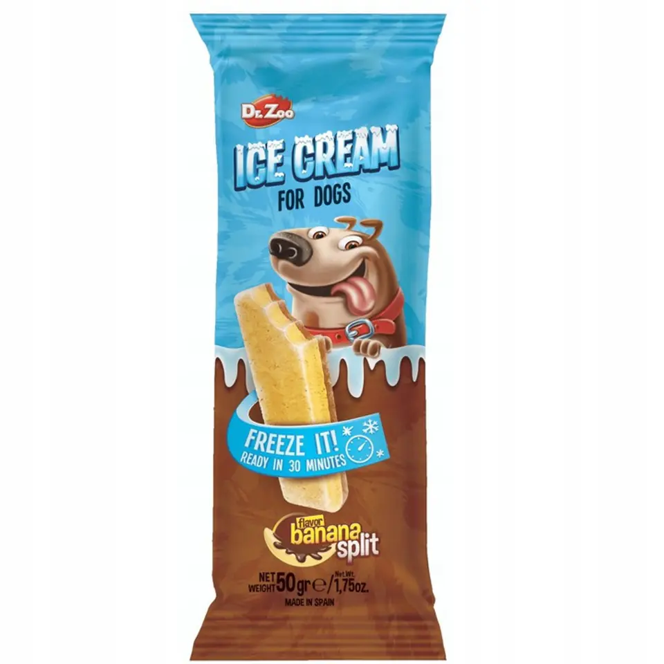 ⁨DR ZOO Helado Banana Split - Lody dla psa o smaku bananowym 50g [11289]⁩ w sklepie Wasserman.eu