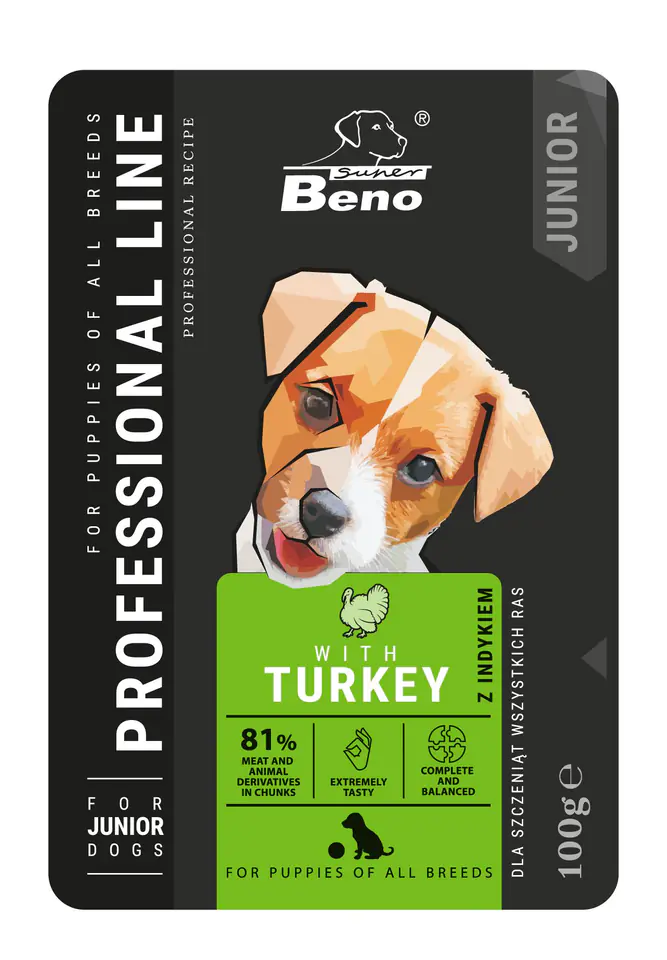 ⁨SUPER BENO Junior Turkey - Wet dog food - 100 g⁩ at Wasserman.eu