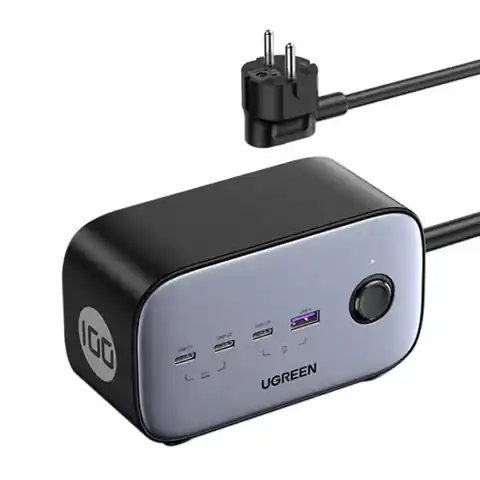 ⁨Listwa zasilająca  EU UGREEN CD270, 3x USB-C, 1x USB-A , 2x AC, 100W, 1.8m Kabel USB-C do Micro USB UGREEN 15232, 1m (czarny)⁩ w sklepie Wasserman.eu