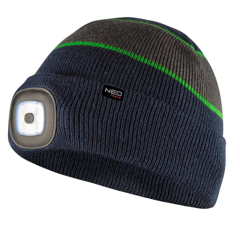 ⁨Cap with LED flashlight, navy-gray-green PREMIUM⁩ at Wasserman.eu