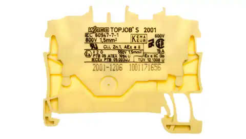 ⁨Złączka szynowa 2-przewodowa 1,5mm2 żółta 2001-1206 TOPJOBS⁩ w sklepie Wasserman.eu