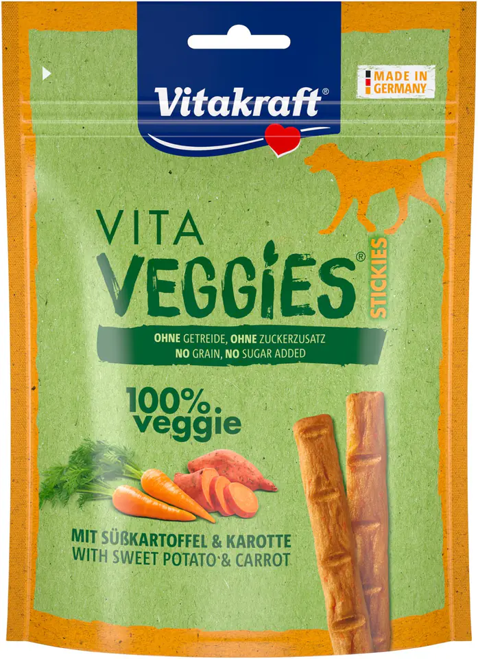 ⁨VITAKRAFT Vita Veggies Stickies Carrot with sweet potato - dog treat - 80g⁩ at Wasserman.eu