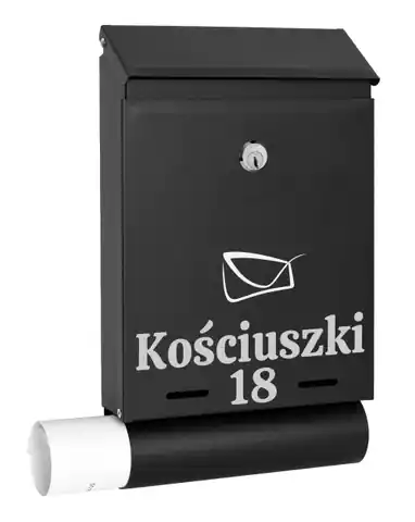 ⁨Skrzynka pocztowa na listy Hadvar czarna z napisami⁩ w sklepie Wasserman.eu