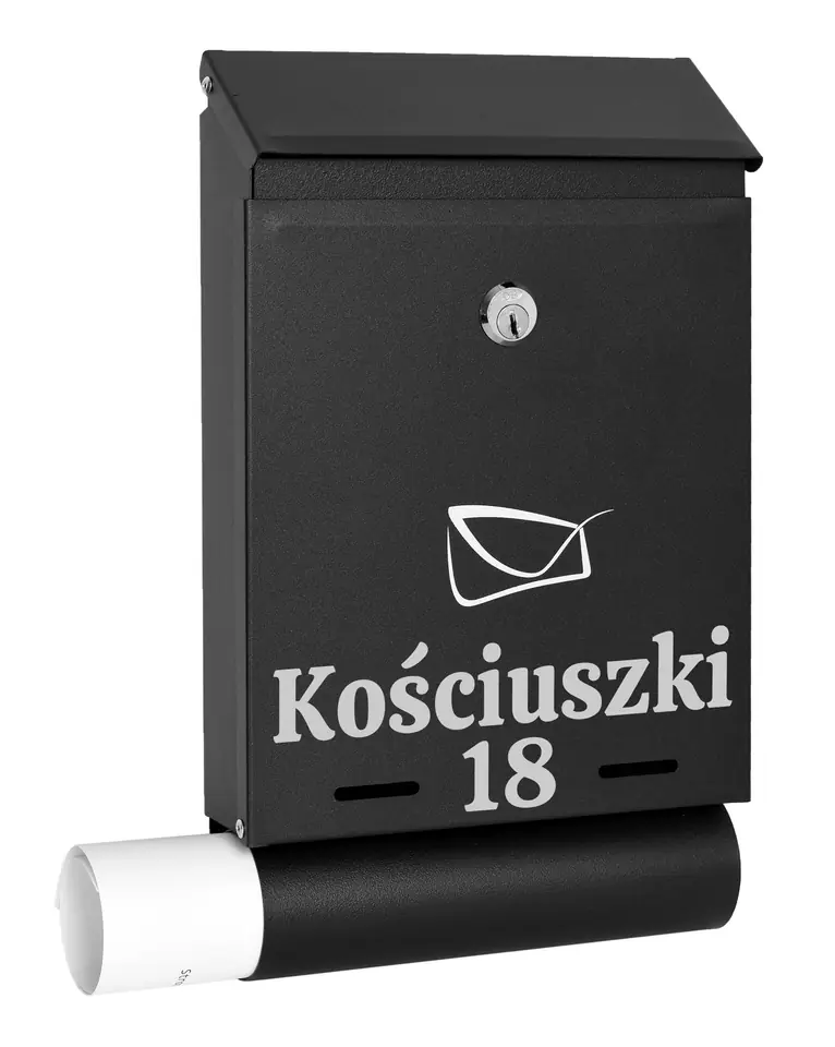 Skrzynka pocztowa na listy Hadvar czarna z napisami w sklepie Wasserman.eu