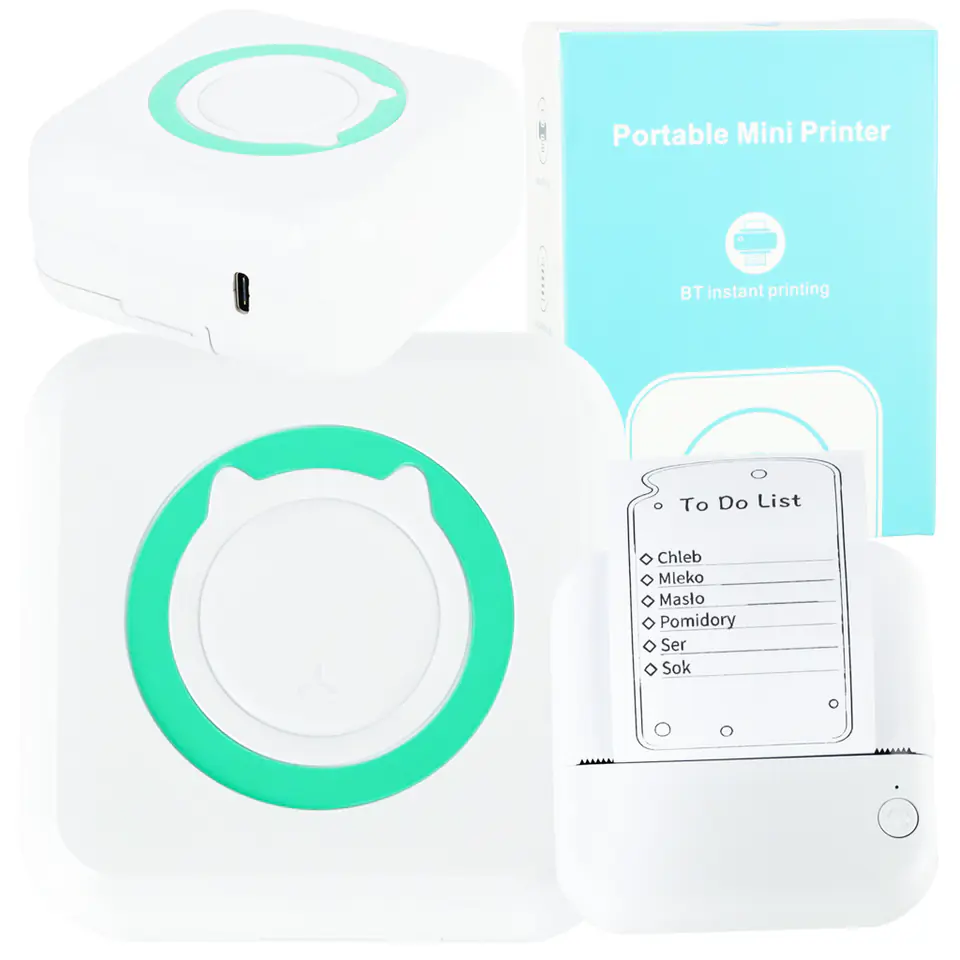 ⁨Drukarka mini termiczna do zdjęć notatek kieszonkowa bluetooth⁩ w sklepie Wasserman.eu