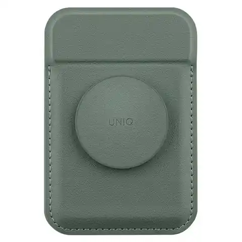⁨UNIQ Flixa magnetyczny portfel na karty z podpórką zielony/lichen green MagSafe⁩ w sklepie Wasserman.eu