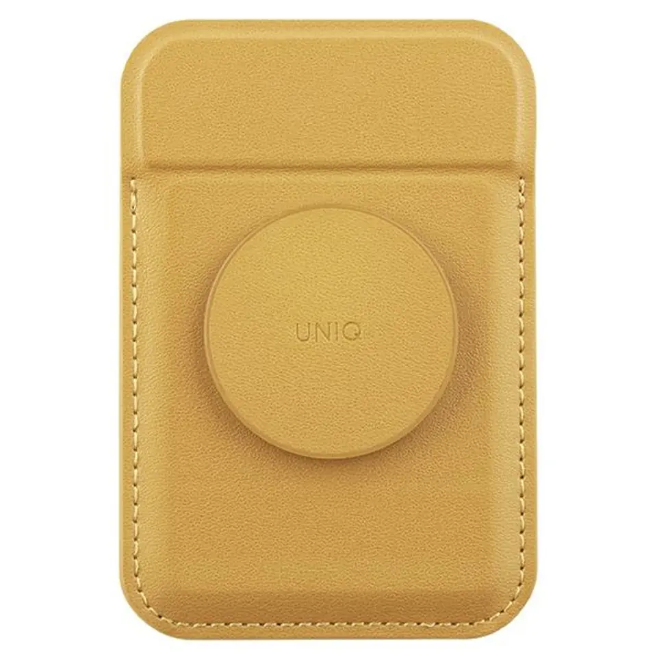 ⁨UNIQ Flixa magnetyczny portfel na karty z podpórką żółty/canary yellow MagSafe⁩ w sklepie Wasserman.eu