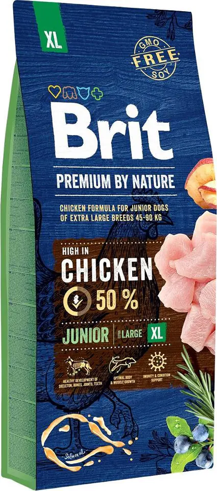 ⁨BRIT Premium by Nature Junior XL Chicken - dry dog food - 15 kg⁩ at Wasserman.eu