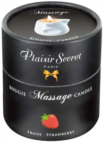⁨Świeca do masażu Truskawka 80 ml Plaisir Secret⁩ w sklepie Wasserman.eu