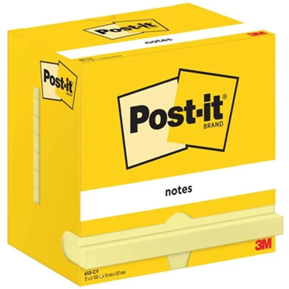 ⁨Bloczek samoprzylepny 76x76mm 100k żółty POST-IT (12szt) 4064035065676 3M⁩ w sklepie Wasserman.eu