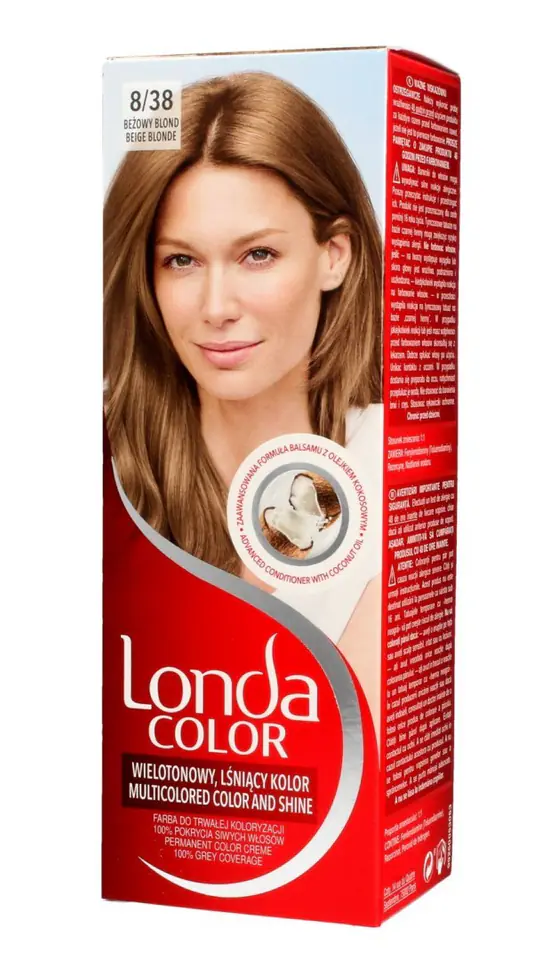 ⁨Londacolor Cream Farba do włosów nr 8/38 beżowy blond 1op.⁩ w sklepie Wasserman.eu