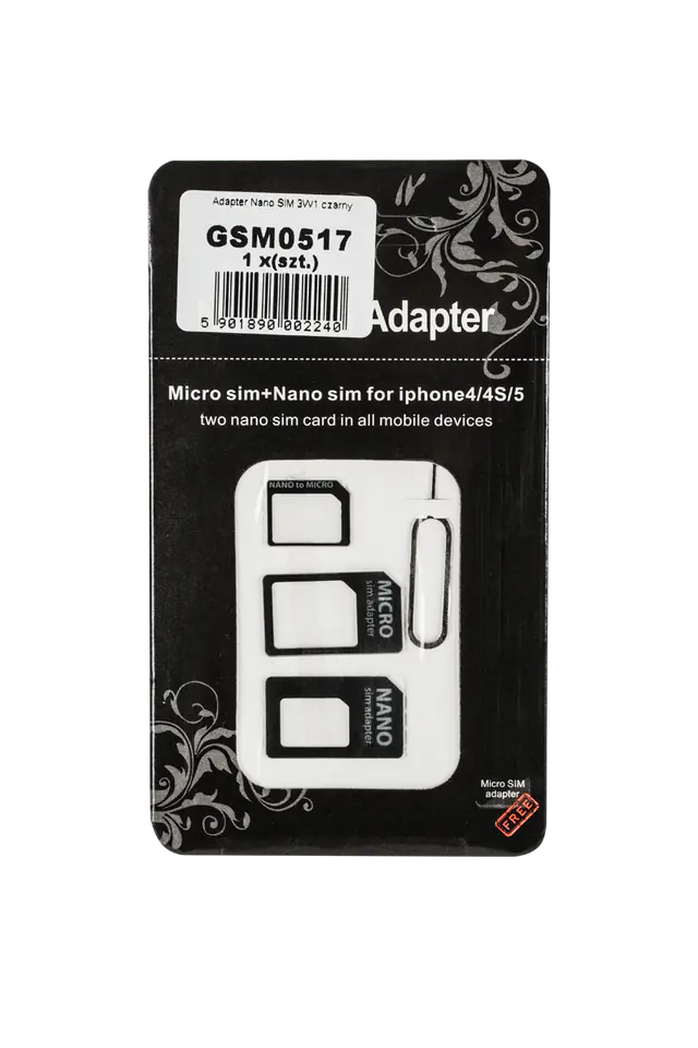 ⁨Nano SIM adapter 3in1 black⁩ at Wasserman.eu