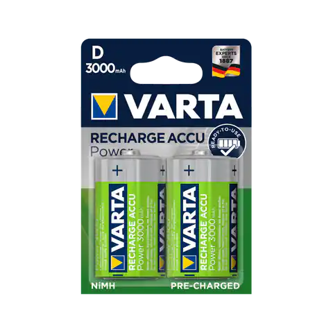 ⁨Rechargeable battery VARTA R20 NiMh 3000mAh 2pcs/blist.⁩ at Wasserman.eu