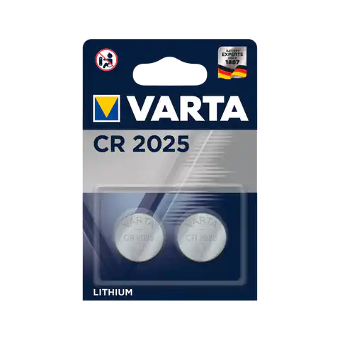 ⁨2x Varta CR 2025 lithium batteries⁩ at Wasserman.eu