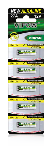 ⁨Baterie alkaliczne VIPOW LR27A 5szt/bl.⁩ w sklepie Wasserman.eu