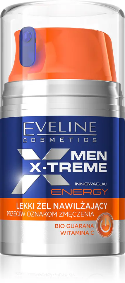 ⁨EVELINE Men X-Treme Lekki żel nawilżający przeciw oznakom zmęczenia - Energy 50 ml⁩ w sklepie Wasserman.eu