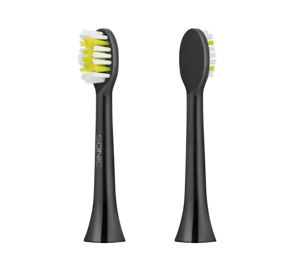 ⁨TSA8016 Teesa Sonic Black soft toothbrush heads set⁩ at Wasserman.eu