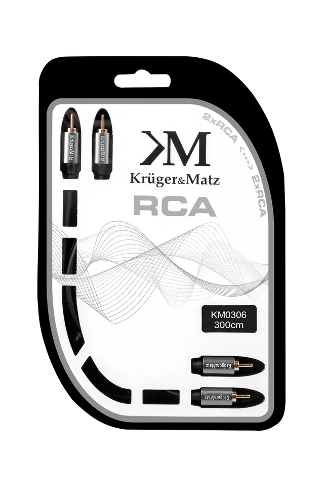 ⁨KM0306 Cable 2RCA-2RCA 3.0m Kruger&Matz⁩ at Wasserman.eu