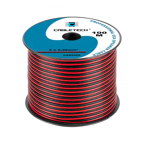 ⁨Kabel głośnikowy CCA 0.35mm czarno-czerwony⁩ w sklepie Wasserman.eu