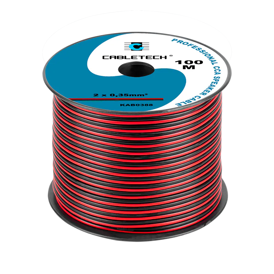 Kabel głośnikowy CCA 0.35mm czarno-czerwony w sklepie Wasserman.eu