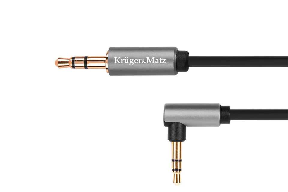 ⁨Kabel jack 3.5 wtyk kątowy stereo - 3.5 wtyk stereo 1.8m  Kruger&Matz Basic⁩ w sklepie Wasserman.eu