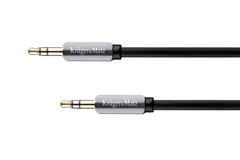 ⁨Kabel stereo jack 3.5  wtyk - wtyk  1.5m Kruger&Matz  kabel sprężynka⁩ w sklepie Wasserman.eu