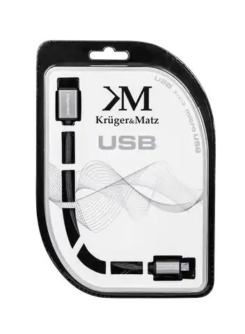 ⁨Kabel USB - micro USB gniazdo-wtyk 1.0m Kruger&Matz (1LL)⁩ w sklepie Wasserman.eu