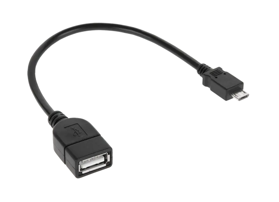 ⁨Kabel USB gniazdo A - wtyk micro USB 20cm⁩ w sklepie Wasserman.eu